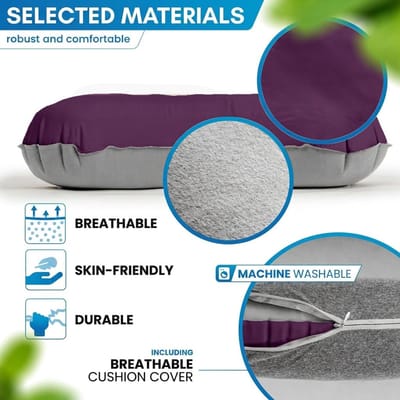 SnelShoppen - Inflatable Camping Kussen - Ultra Licht Reis Kussen - Ergonomisch met Geheugen Foam - Compact en Opvouwbaar - Blauwe Kleur - Perfect voo