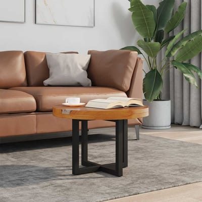 vidaXL - Salontafel - massief - teakhout - hars - 60 - cm
