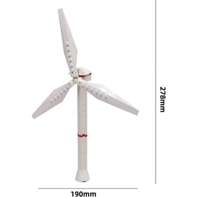 Bouwstenen MOC bouwmodel Windmolen tuinscène decoratie DIY bouwstenen speelgoed white