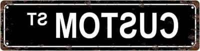 Aangepast Straatnaambord - Metalen Bord - Decoratie Buiten - Weerbestendig Aluminium - 40 x 10 cm - Zwart