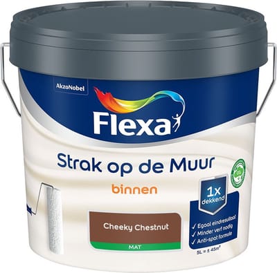 Flexa - Strak Op De Muur Binnen Mat - Cheeky Chestnut - Mengverf - 5 L