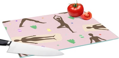 Glazen Snijplank - 39x28 - Yoga - Zen - Patronen - Snijplanken Glas