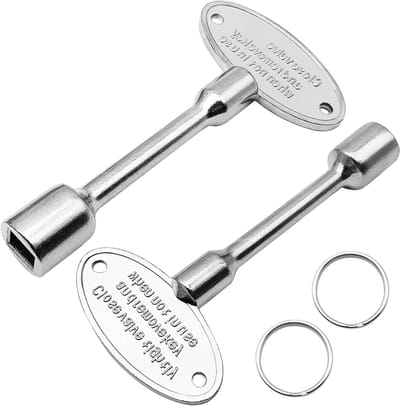 2 Stuks Universele Gaskraan Sleutels voor Binnen- en Buitenkachels, 3 Inch Vervangingssleutel met 2 Sleutelhangers, Geschikt voor 1/4" en 5/16" Draaiende Knoppen, Ideaal voor Tuinhaarden en Open Haarden