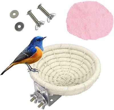 Allecto - Vogel Nest - Katoenen Touw - Duurzaam en Corrosiebestendig - 15.4 x 15.1 x 8.8 cm - Geschikt voor Kleine en Middelgrote Papegaaien - Incl...