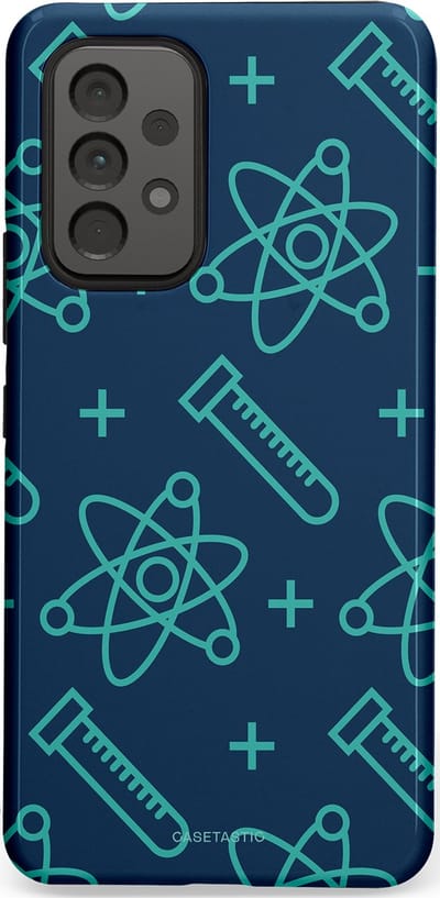 Casetastic hoesje geschikt voor Samsung Galaxy A53 (2022) 5G - Dubbellaagse bescherming - Atomen Creaties - Fashion Case - Donkerblauw Turquoise