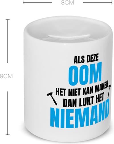 Akyol - als oom het niet kan Spaarpot - Oom - een oom - verjaardagscadeau - cadeau voor oom - cadeau - kado - 350 ML inhoud