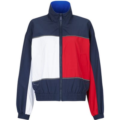 Tommy Hilfiger Flag High Neck Jacket Dark Night Navy Maat: S | Bomberjacks Outlet | Dames | Blauw