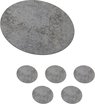 Onderzetters voor glazen - Rond - Industrieel - Beton - Patronen - 10x10 cm - Glasonderzetters - 6 stuks