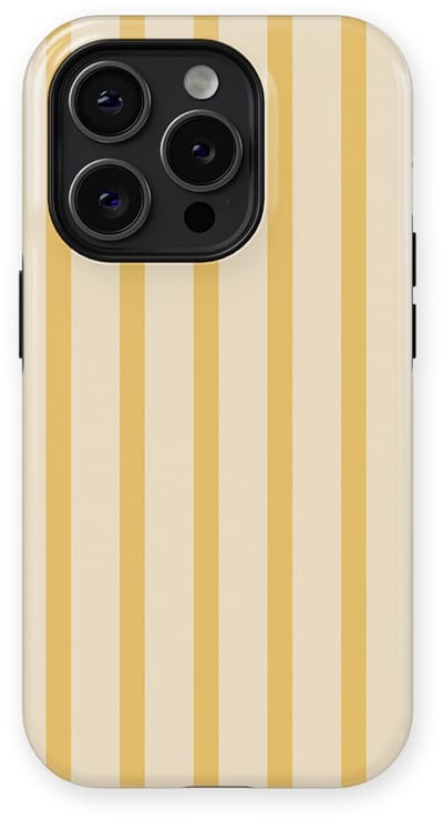 DripCase Gestreept Hoesje geschikt voor iPhone 14 Pro | Backcover met Mag | Stripes Motief | Trendy Case geschikt voor iPhone 14 Pro met Strepen Vanilla Drop