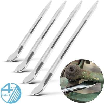 STAHLWERK bandenijzers set van 4 500 | 600 | 700 | 800 mm bandenijzers | bandenlichters | hendelstangen van verchroomd mangaanstaal