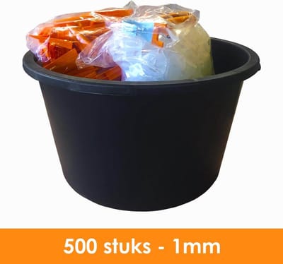 Fixfine - Tegel Levelling Starter Set PRO - 1mm - 500 stuks - Tegel Nivelleersysteem met speciekuip - Tegel levelling systeem