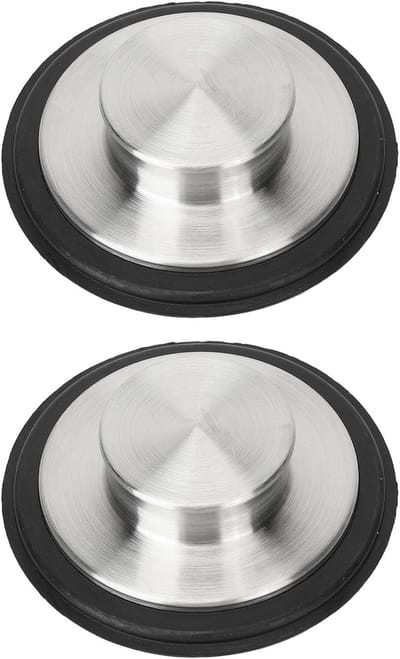 Set van 2 RVS Gootsteenpluggen van 8 CM voor Voorkomen van Voedselafval in Keuken en Schoonheidssalon, Ideaal voor Afvoer en Hygiëne