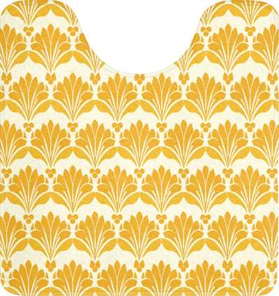 WC mat met uitsparing 55x60 cm - Antislip - Patroon - Motief - Geel - Toiletmat met uitsnijding - Vloermat - Douchemat - Toilet tapijt - Toiletmatten
