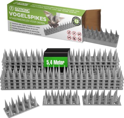 Vogelafweerspikes voor het beschermen van oppervlakken - Duivenafweer, Katten en Marters - 12 stuks