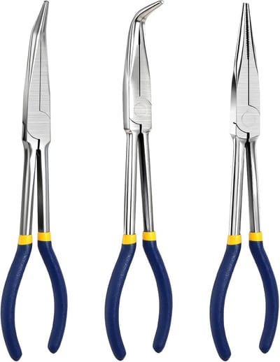 Neustang, Punttang Set voor Elektrische Fijnmechanica, 280 mm, Recht 45° 90° Gebogen