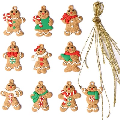 Kleine Koekemannetjes - 10 Kersthangers voor Kerstdecoratie - Kleine Peperkoek Mannetjes - 39MM