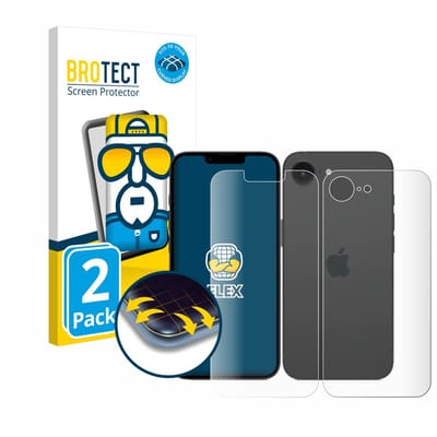 BROTECT - Screenprotector voor Apple iPhone 16e / 17e - Folie Beschermfolie transparant volledig dekking - 2 Stuks