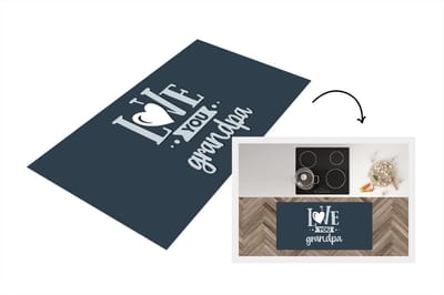 Keukenloper - Loper keuken - Vaderdag kados - Opa - Quote - Love you grandpa - Spreuken - 120x60 cm - Keukenloper vinyl