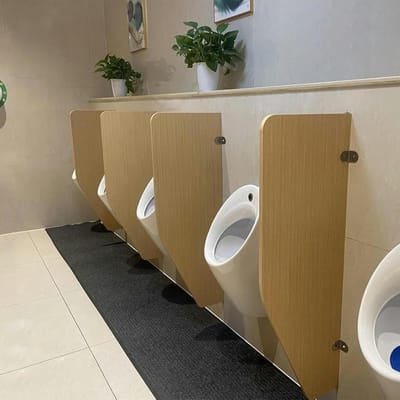 Urinoir Privacy Scherm - Toilet Verdeler - Privacy Creëren - Massief Houten Constructie - 90x40cm - Houtkleur