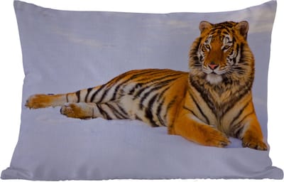 Buitenkussens - Tuin - Tijger - Sneeuw - Winter - Dieren - 50x30 cm