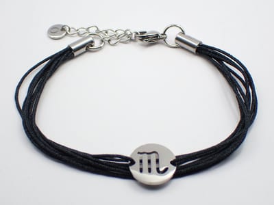 Colure® armband sterrenbeeld Schorpioen zwart koord