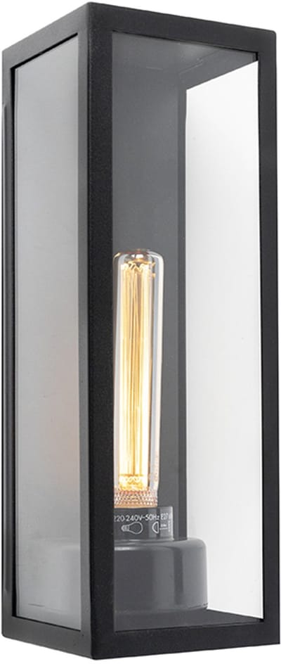 QAZQA rotterdam - Moderne Wandlamp voor buiten - 1 lichts - L 122 mm - Zwart - Buitenverlichting