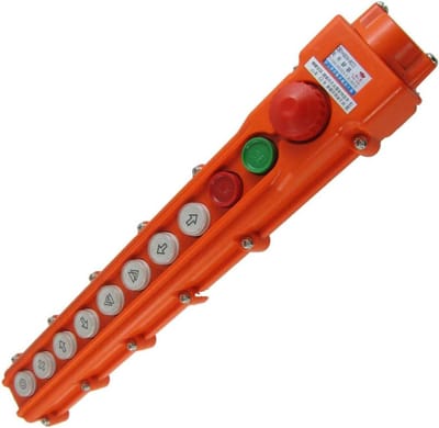 Hijskraan Schakelaar - Bedieningsstation Takel - Industriële Controle - Noodstop Functie - 41 x 7 x 5 cm - Oranje