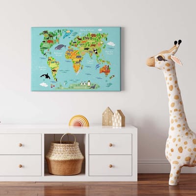 Canvas print DD123107 Animal World A.S. Création 0,7 x 0,5 m Turkoois Kantoor Hal/Gang Keuken Slaapkamer Woonkamer
