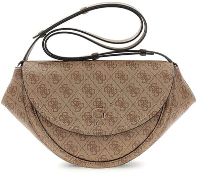 GUESS schoudertas Coleen Logo Convertible Xbody Bag Latte Logo Lichtbruin