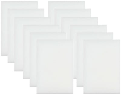 Benson Wonderspons - 12x stuks - wit - 12 cm - melamine - schoonmaken met water