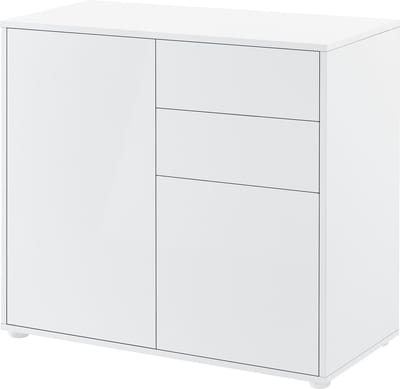 Commode Paarl druk en open 74x79x36 cm wit hoogglans