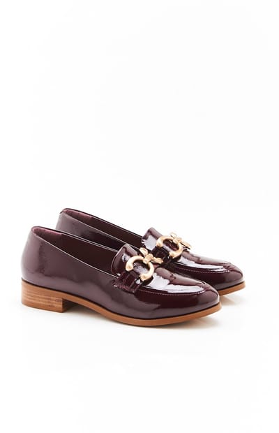 Damart - Mocassins met zilverkleurige ketting - Dames - Rood - 37