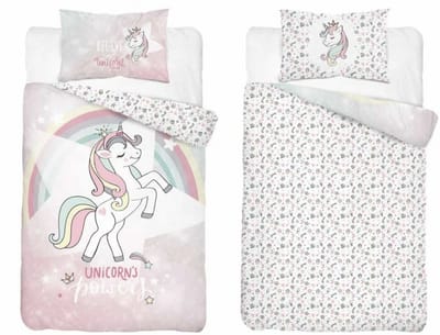 Unicorn Dekbedovertrek 100x135 Katoen Duurzaam 2in1 Junior Eenhoorn
