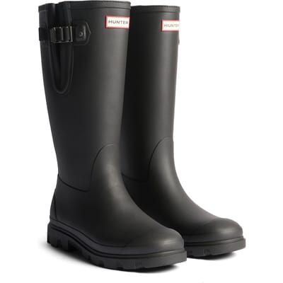 Hunter Field Downpour Laars Rubber Dames Zwarte Wellington Boots