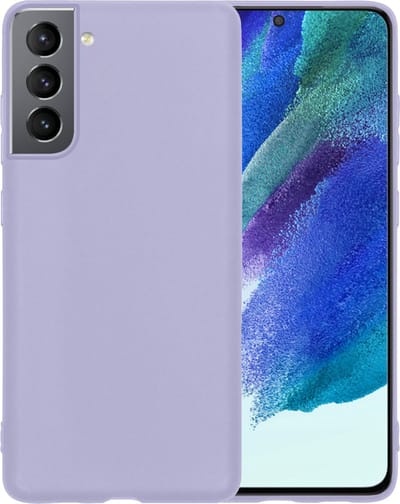 Hoesje - Geschikt voor Samsung Galaxy S21 FE - Sterk & Shockproof - Siliconen Case - Hoes Cover - Telefoonhoes - Lila