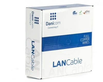 DANICOM CAT5E UTP 100 meter kabel op rol soepel - PVC (Fca) - Trekdoos - Internetkabel - Netwerkkabel - UTP kabel