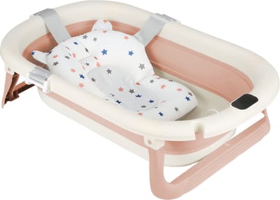 PIPIPOXER Babybadje - Inklapbaar bad - Bad Baby -Met badkussen -Roze