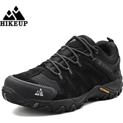 HIKEUP Heren Wandelschoenen Suède Leer Outdoorschoenen Slijtvaste Heren Trekking Wandelen Jagen Tactische Sneakers 40