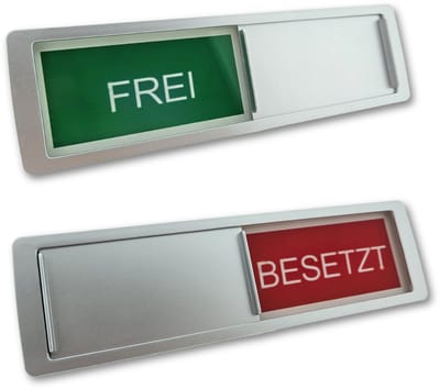 CombiCraft schuifbordje met "Frei-Besetzt" in zilver 178 x 50 mm - per 1 stuk