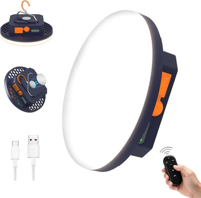 SnelShoppen - Oplaadbare Campinglamp 30W met Afstandsbediening - LED Lamp voor Buiten, Tuin, Feest, Kamperen, Draagbaar en Waterdicht