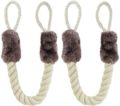 Dailygoods - Selyse 2 stuks deurkoord, klembescherming voor deuren, deurklinkstoppers, katoenen deurstopper voor kinderen en huisdieren, vinger- en klembescherming, 60 cm veiligheidsbescherming (bruin)