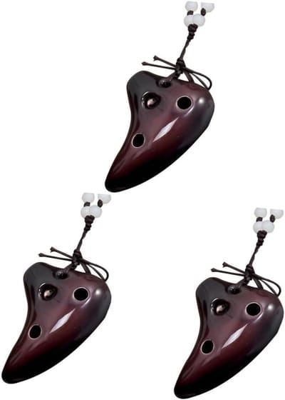 Ocarina Instrumenten - Muziek Speelgoed - Muziek Maken - 6 Gaten Ontwerp - 3 Stuks - Koffie