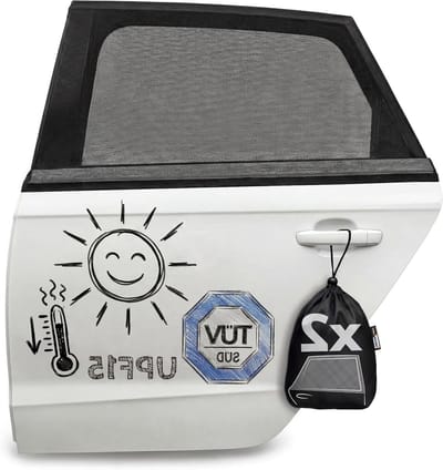 Auto Zonnescherm Set - Raamzonwering Baby - Bescherming Zonnestralen - TÜV Gecertificeerd - 2 Stuks - Zwart