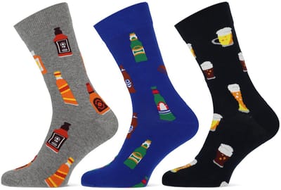 Teckel - 3 Paar Biersokken - Maat 40/46 - Sokken met Bier Thema - Cadeautje - Mannen - Herensokken - 70% Katoen