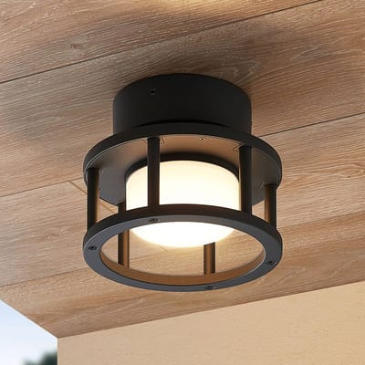 Lucande - plafondlamp - 1licht - Aluminium, kunststof - H: 13.6 cm - GX53 - donkergrijs (RAL 840-M)