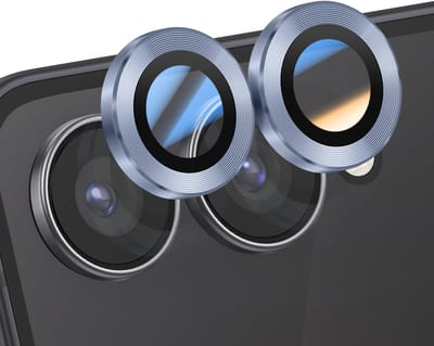 ENKAY, Lens Protector geschikt voor Galaxy Z Flip 7 - Double Lens, Bleekblauw