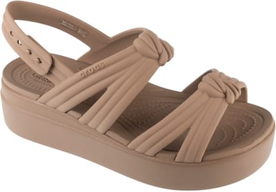 Crocs Brooklyn Knot Low Wedge Sandal, Vrouwen, Bruin, Slippers, maat: 41/42
