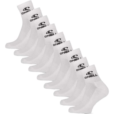 O'Neill Sportsokken Unisex Quarter 9-Pack Effen Wit - Maat 35/38