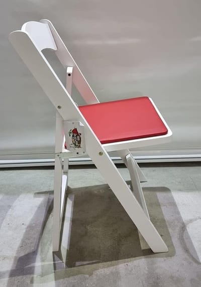 Klapstoel Hout - Opvouwbare Stoel - Terras Gebruik - Gevoerd Zitting - 77 x 44 x 43 cm - Rood