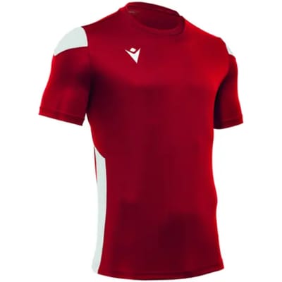 Macron Polis Shirt Korte Mouw Kinderen - Rood / Wit | Maat: 9-10 Y